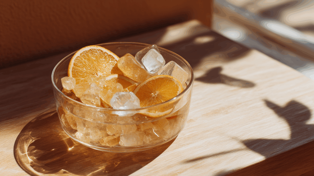 How to Make Crystal-Infused Water for Powerful Summer Hydratio 3 sintkeinkka Golden hour close up of glass bowl with citrine and e5e9c88e c3f7 43fe 80cf 32be913e31ae