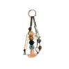 Earthflow Harmony — Boho Keychain Accessory with Natural Stone & Wood Beads