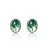 Echoes of Earth Studs — Green Moss Agate Earrings