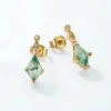 Verdant Whisper Studs — Moss Agate Earrings