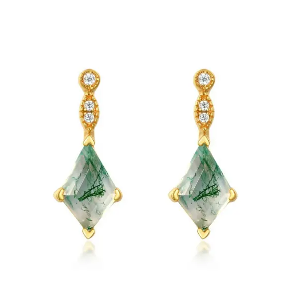 moss agate earrings