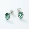 Echoes of Earth Studs — Green Moss Agate Earrings