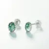 Echoes of Earth Studs — Green Moss Agate Earrings