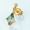 Verdant Whisper Studs — Moss Agate Earrings
