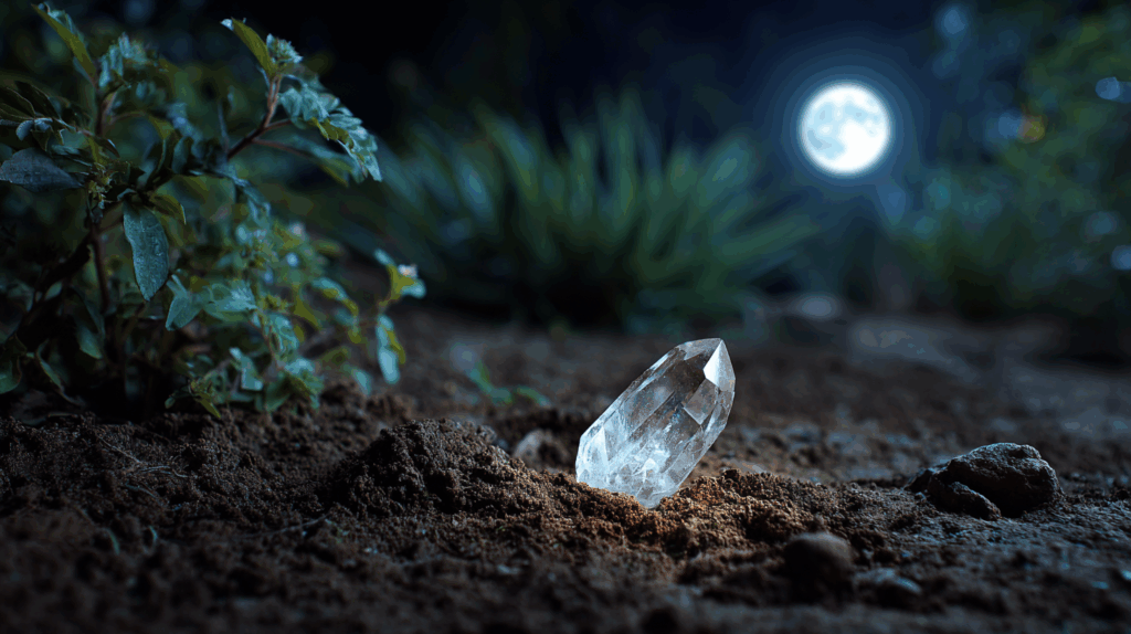 Must-Have Forgotten Crystals That Supercharge Your Summer Rituals 5 sintkeinkka apache tear crystal placed on dark soil under full e0845426 d9e0 404f 99c5 31e0bffb6bbc