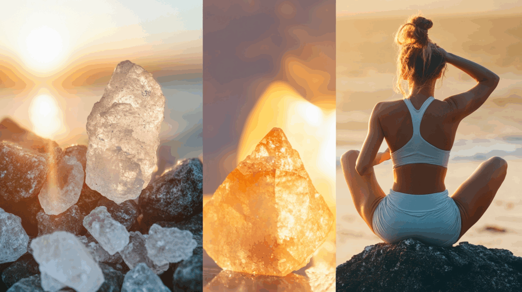 How to Use Crystals on Your Body for Cooling & Healing This Summer 2 sintkeinkka collage of sunrise post workout stretch evening rel 66a4a3e2 6a1a 4862 b180 eb99a6e1fd8e 1